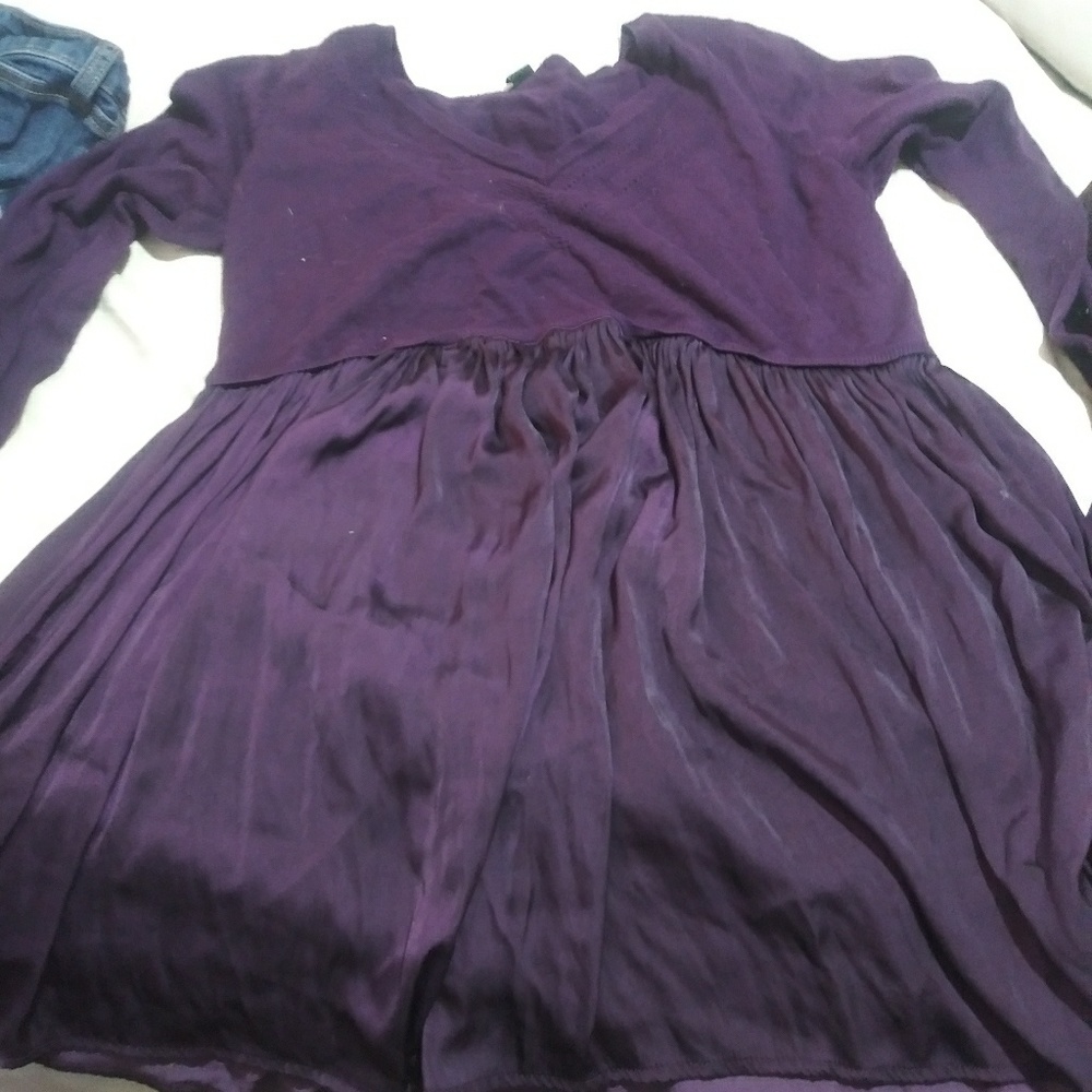 Dark purple long sleeve fleece top